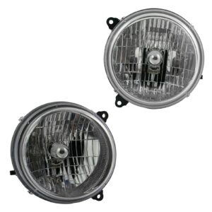 Halogen Headlight Lamp Assembly Pair LH & RH Sides for 03-04 Jeep Liberty
