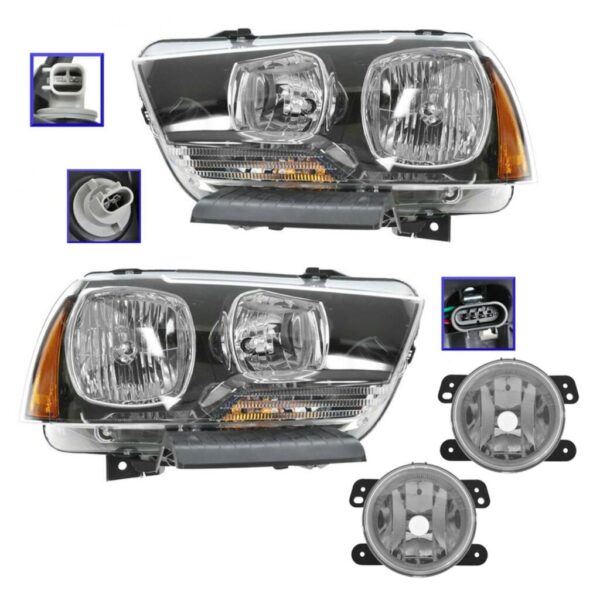 Headlight Fog Driving Light Lamp Kit Set of 4 for Dodge Charger