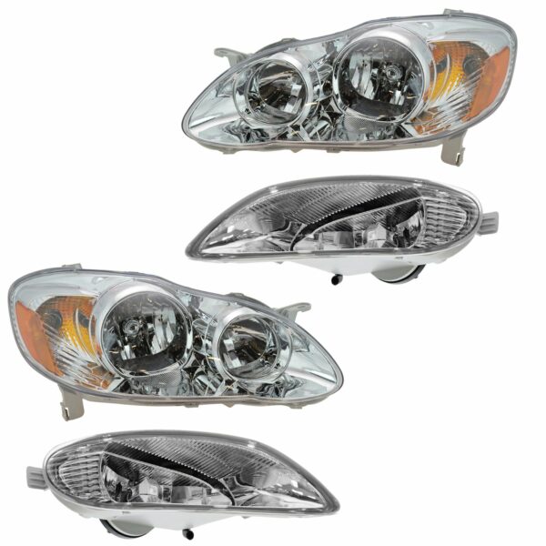 Headlight Fog Driving Light Lamp LH RH Kit Set of 4 for 05-08 Toyota Corolla