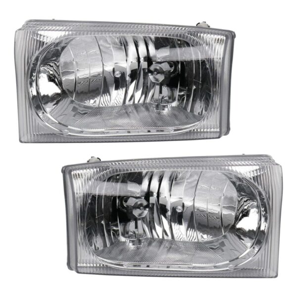 Headlight Set Compatible with 2002-2004 Ford Excursion 2002-2005 F-250 F-350 Super Duty