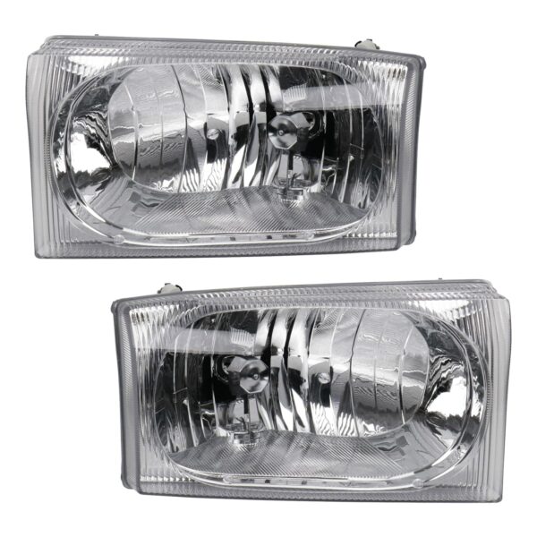 Headlight Set Compatible with 2002-2004 Ford Excursion 2002-2005 F-250 F-350 Super Duty
