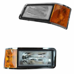 Headlight & Bezel with Parking Lamp Assembly Pair Kit LH & RH for Mack