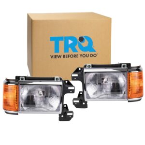 TRQ Headlight Set Fits 1987-1991 Ford Bronco F-150