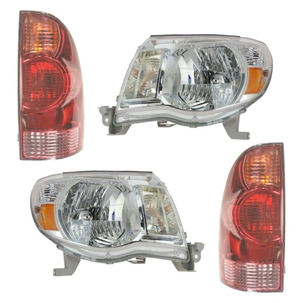 Headlight Tail Light Lamp Front Rear Kit Set of 4 for 05-08 Toyota Tacoma New
