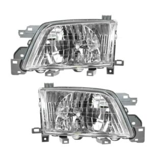 Headlights Headlamps Pair Set Left LH & Right RH for 01-02 Subaru Forester