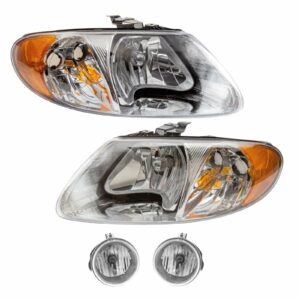 Headlight Fog Driving Light Lamp Kit Set of 4 for Town & Country Grand Caravan