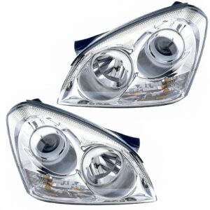 Chrome Background Headlight Headlamp Light Lamp Pair Set For 06-07 Optima