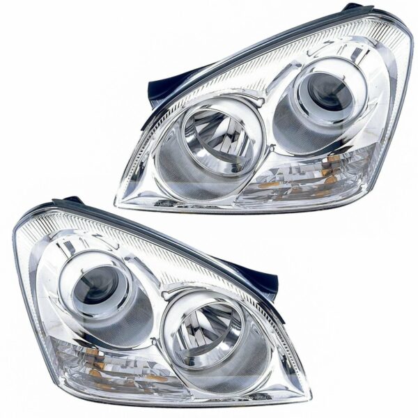 Chrome Background Headlight Headlamp Light Lamp Pair Set For 06-07 Optima