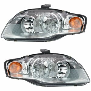 Headlights Headlamps Left & Right Pair Set Halogen for Audi A4 S4