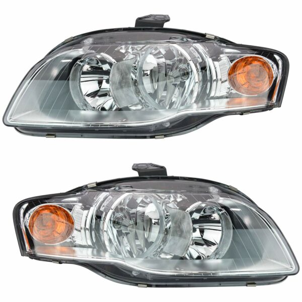 Headlights Headlamps Left & Right Pair Set Halogen for Audi A4 S4