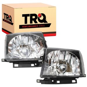 TRQ Performance Headlight Set LH & RH Sides Black for 97-00 Toyota Tacoma New