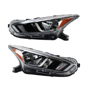 Eagle Eyes Halogen Headlight Lamp Assembly LH RH Pair for Nissan Versa Sedan