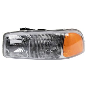 Left Headlight Compatible with 1999-2007 GMC Sierra 1500 2000-2006 Yukon