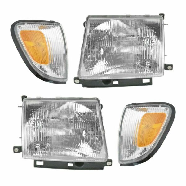 Headlight Corner Light Lamp LH RH Left Right Kit Set of 4 for 98-00 Tacoma 4x4
