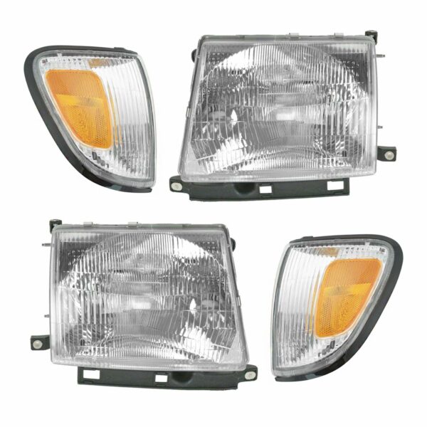 Headlight Corner Light Lamp LH RH Left Right Kit Set of 4 for 98-00 Tacoma 4x4