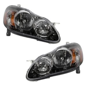Headlights Headlamps Left & Right Pair Set for 04-08 Toyota Corolla S/XR/XRS