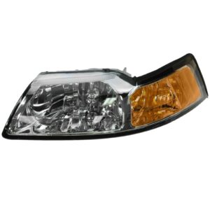 Headlight Headlamp w/ Chrome Bezel Driver Side Left LH for 99-04 Mustang