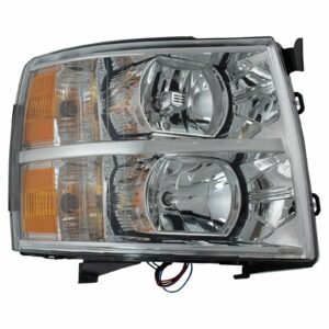 Headlight Headlamp Passenger Right RH Compatible with 07-14 Chevy Silverado Pickup Truck