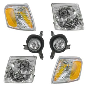 Headlight Assembly Compatible With 2001-2003 Ford Explorer Sport 2001-2005 Explorer Sport Trac Driver and Passenger Side
