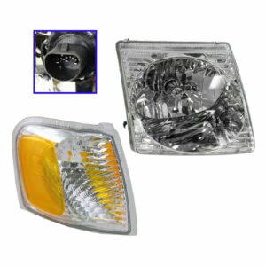 Headlight & Parking Light Kit Passenger Right Side Set of 2 for Ford Explorer