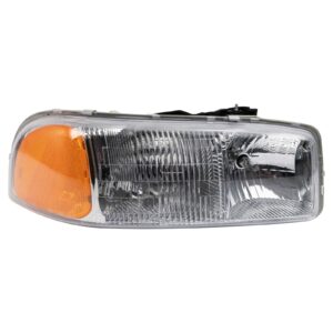 Right Headlight Compatible with 1999-2007 GMC Sierra 1500 2000-2006 Yukon