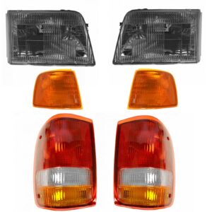 6 Piece Lighting Kit Headlights Corner Lights & Tail Lights for 93-97 Ford Ranger