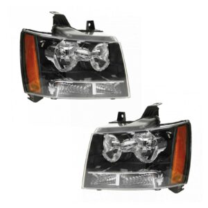 Headlight Set Compatible with 2007-2013 Chevrolet Avalanche Suburban Tahoe