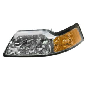 Headlight Headlamp w/ Chrome Bezel Driver Side Left LH for 99-04 Mustang