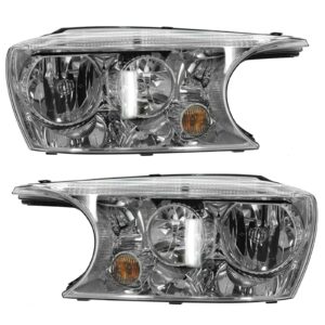 Headlights Headlamps Left LH & Right RH Pair Set for 04-07 Buick Rainier