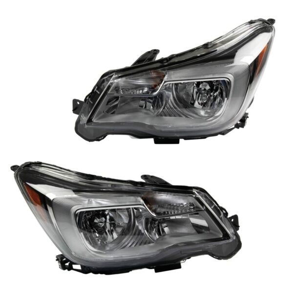 Halogen Headlight Lamp Assembly Set LH & RH Sides for 17-18 Subaru Forester
