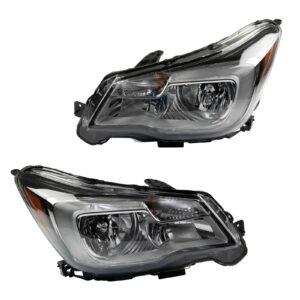 Halogen Headlight Lamp Assembly Set LH & RH Sides for 17-18 Subaru Forester