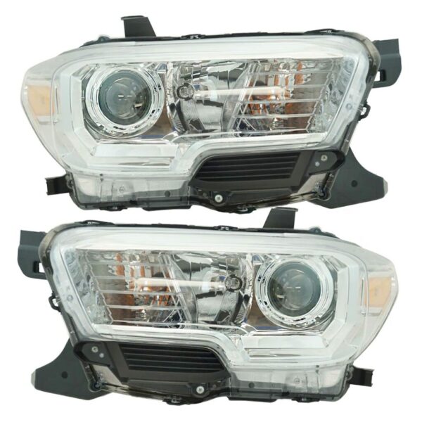 Halogen Headlight Lamp LH RH Set of 2 Pair for Toyota Tacoma Truck Pickup