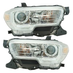 Halogen Headlight Lamp LH RH Set of 2 Pair for Toyota Tacoma Truck Pickup