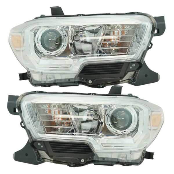 Halogen Headlight Lamp LH RH Set of 2 Pair for Toyota Tacoma Truck Pickup
