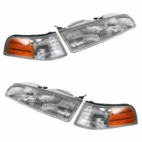 Headlight Headlamp Corner Light Lamp Kit Set of 4 for 92-97 Crown Victoria Base