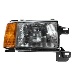 Headlight Headlamp w/ Chrome Bezel Passenger RH for 87-91 Ford Bronco Truck
