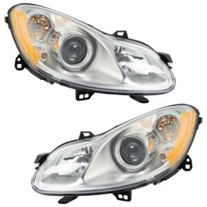 Headlight Lamp Halogen Left Right Pair Compatible with 08-15 Smart Fortwo