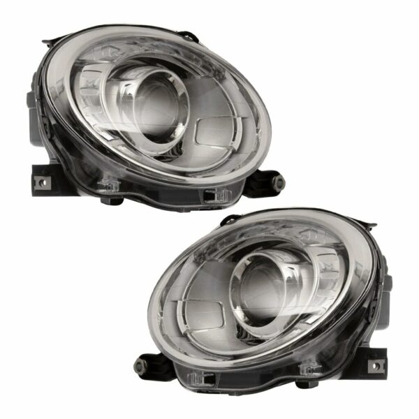 Headlight Headlamp Left LH & Right RH Pair Set for 12-13 Fiat 500