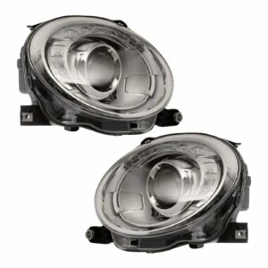 Headlight Headlamp Left LH & Right RH Pair Set for 12-13 Fiat 500