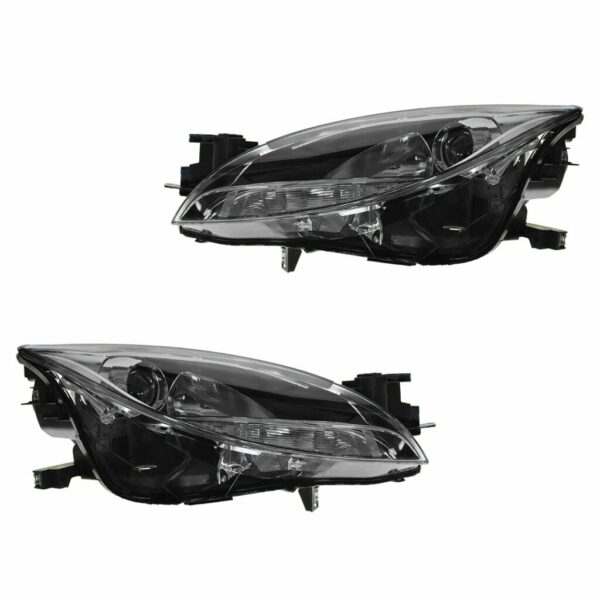 Headlights Headlamps Halogen Left LH & Right RH Pair Set for 11-13 Mazda 6