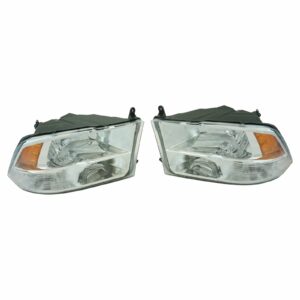 Quad Headlights Headlamps LH Left RH Right Pair for Dodge Ram Pickup Truck