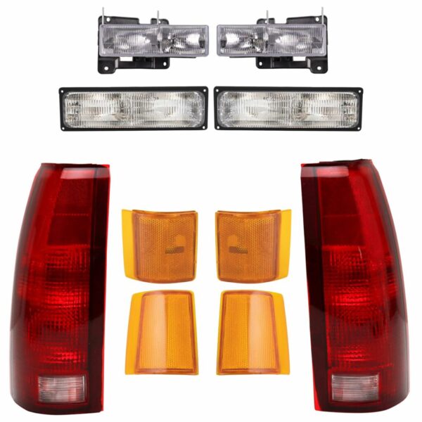 Headlight Parking Marker Light Tail Lamp Kit Set of 10 Compatible with GMC Truck SUV