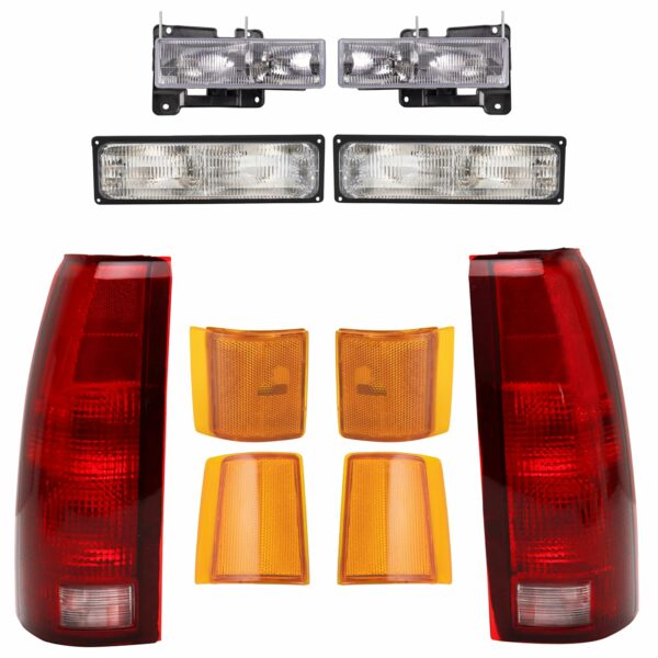 Headlight Parking Marker Light Tail Lamp Kit Set of 10 Compatible with GMC Truck SUV