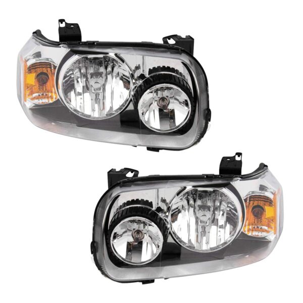 Headlights Headlamps Pair Set Left & Right for 05-07 Ford Escape