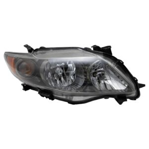 Headlight w/ Black Housing Bezel RH Right Passenger Side Compatible with 09-10 Corolla