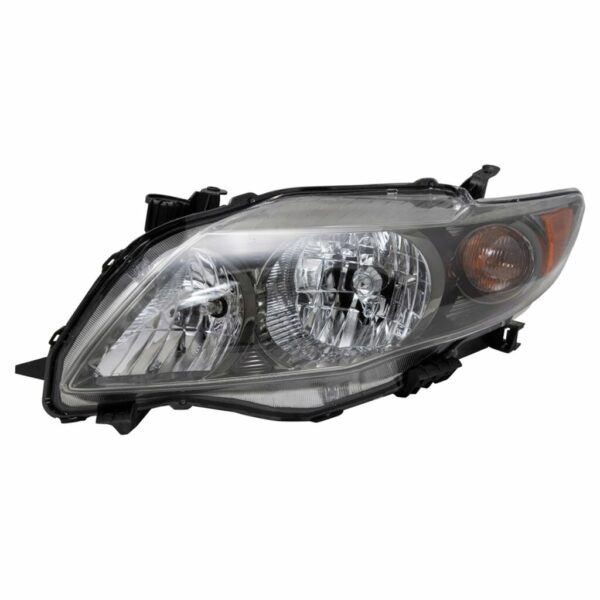 Headlight with Black Housing LH Left Driver Side Compatible with 2009-2010 Toyota Corolla