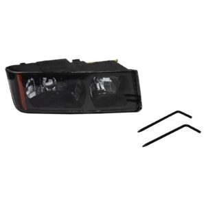 Headlight Headlamp Passenger Right RH Compatible with 02-05 Chevy Avalanche Pickup Truck