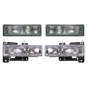 Headlights Composite Parking Lights Lamps Kit Set of 4 for Chevy GMC Blazer C K