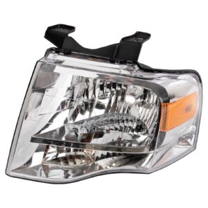 Left Chrome Housing Headlight Compatible with 2007-2013 Ford Expedition