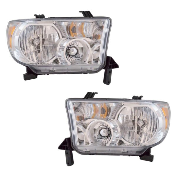 Halogen Headlight Lamp Assembly Pair LH & RH Sides Compatible with Toyota Tundra Pickup